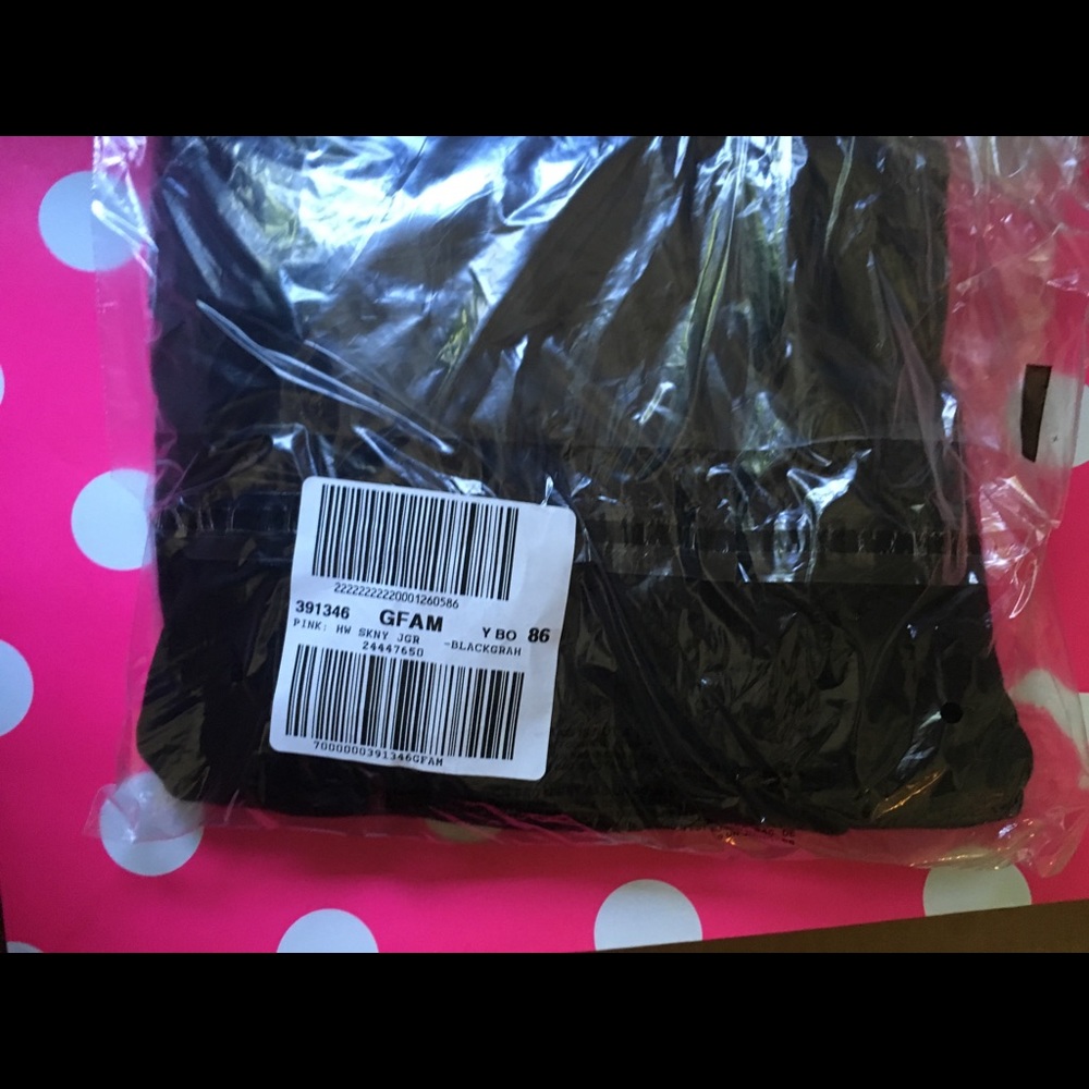 💕VS PINK BLACK & LEOPARD HIGHWAIST SKINNY JOGGERS - Picture 8 of 8